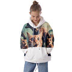 Crazy Cat Selfie Run Time Travel Can Be Dangerous Cat Love Kids  Oversized Hoodie by shoopshirt