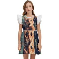 Crazy Cat Selfie Run Time Travel Can Be Dangerous Cat Love Kids  Winged Sleeve Dress by shoopshirt