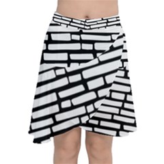 Cartoon Wall  Chiffon Wrap Front Skirt by ConteMonfrey