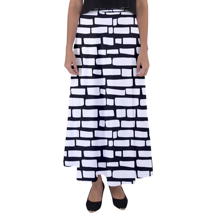 Cartoon Wall  Flared Maxi Skirt