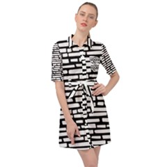 Cartoon Wall  Belted Shirt Dress by ConteMonfrey