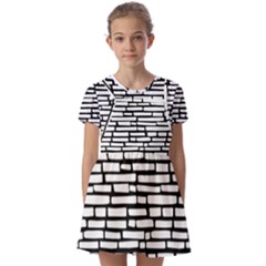 Cartoon Wall  Kids  Short Sleeve Pinafore Style Dress by ConteMonfrey