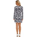 Cartoon Wall  Long Sleeve Deep V Mini Dress  View4