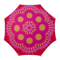  Pink And Orange Watercolor Mandala  Golf Umbrella