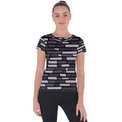 Black And Grey Wall Short Sleeve Sports Top  by ConteMonfrey