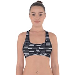 Black And Grey Wall Cross Back Hipster Bikini Top  by ConteMonfrey