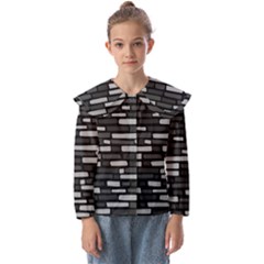 Black And Grey Wall Kids  Peter Pan Collar Blouse by ConteMonfrey