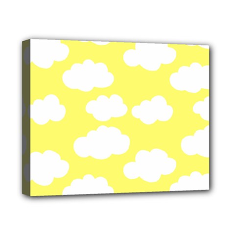 Cute Yellow White Clouds Canvas 10  X 8  (stretched) by ConteMonfrey