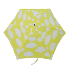 Cute Yellow White Clouds Mini Folding Umbrellas by ConteMonfrey