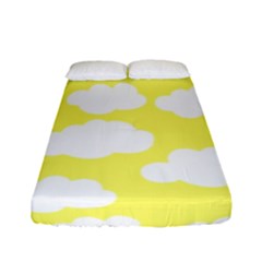 Cute Yellow White Clouds Fitted Sheet (full/ Double Size) by ConteMonfrey