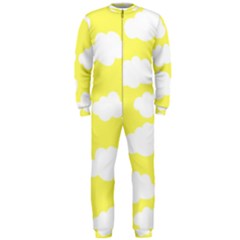 Cute Yellow White Clouds Onepiece Jumpsuit (men) by ConteMonfrey