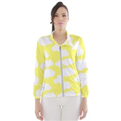 Cute Yellow White Clouds Women s Windbreaker