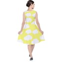 Cute yellow white Clouds V-Neck Midi Sleeveless Dress  View2