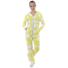 Cute Yellow White Clouds Women s Tracksuit by ConteMonfrey