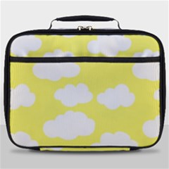 Cute Yellow White Clouds Full Print Lunch Bag by ConteMonfrey