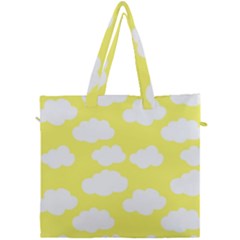 Cute Yellow White Clouds Canvas Travel Bag by ConteMonfrey