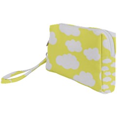 Cute Yellow White Clouds Wristlet Pouch Bag (small) by ConteMonfrey