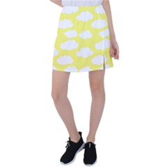 Cute Yellow White Clouds Tennis Skirt by ConteMonfrey