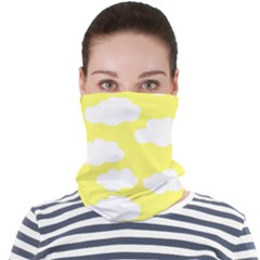 Cute Yellow White Clouds Face Seamless Bandana (adult) by ConteMonfrey