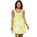 Cute yellow white Clouds Ruffle Strap Babydoll Chiffon Dress View1