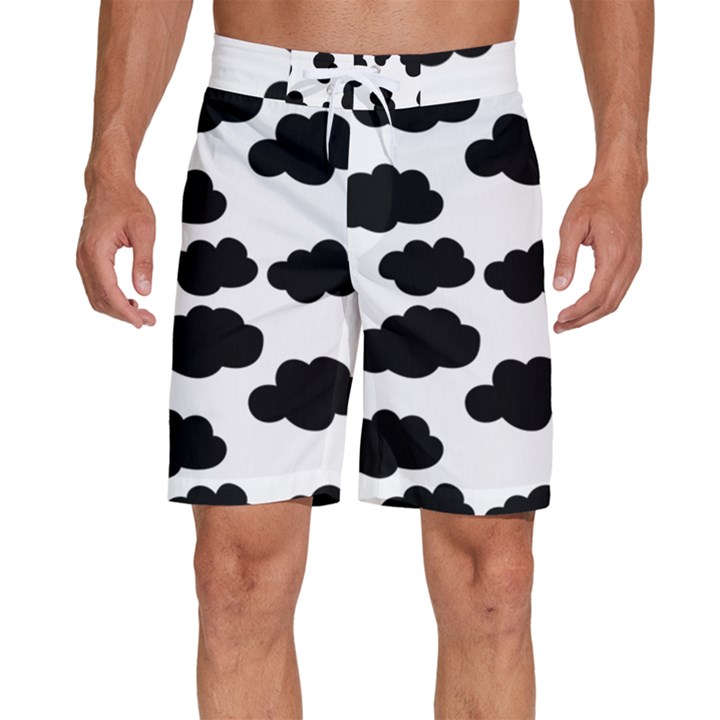 Black clouds Men s Beach Shorts