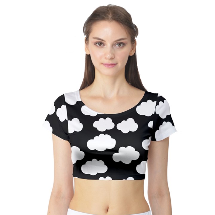 BW Clouds Short Sleeve Crop Top