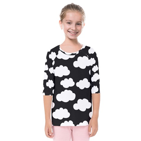 Bw Clouds Kids  Quarter Sleeve Raglan Tee by ConteMonfrey