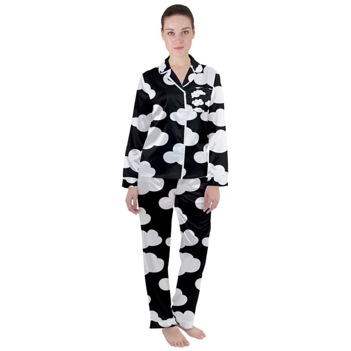 BW Clouds Women s Long Sleeve Satin Pajamas Set	