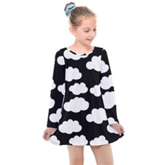 Bw Clouds Kids  Long Sleeve Dress by ConteMonfrey