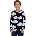 BW Clouds Kids  Crewneck Sweatshirt View1