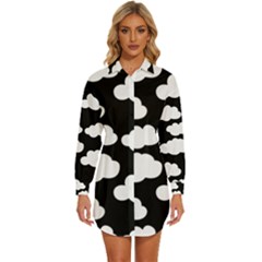 Bw Clouds Womens Long Sleeve Shirt Dress