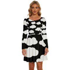 Bw Clouds Long Sleeve Wide Neck Velvet Dress by ConteMonfrey