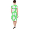 Green and white cute Clouds  Cap Sleeve Midi Dress View2