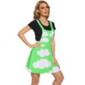 Green and white cute Clouds  Apron Dress View3