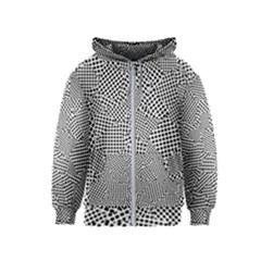 Geometric Noir Pattern Kids  Zipper Hoodie