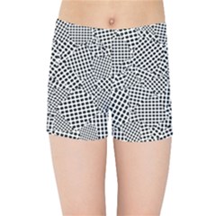 Geometric Noir Pattern Kids  Sports Shorts by dflcprintsclothing