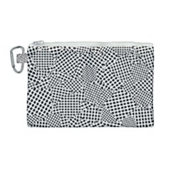 Geometric Noir Pattern Canvas Cosmetic Bag (large)