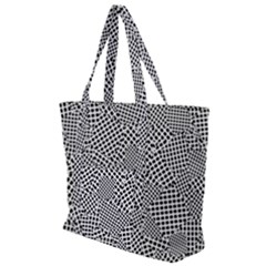 Geometric Noir Pattern Zip Up Canvas Bag