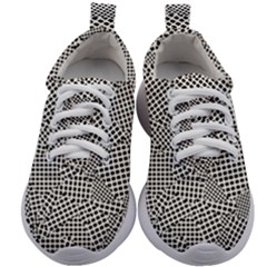 Geometric Noir Pattern Kids Athletic Shoes by dflcprintsclothing