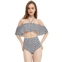 Geometric Noir Pattern Halter Flowy Bikini Set  by dflcprintsclothing