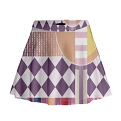 Abstract Shapes Colors Gradient Mini Flare Skirt by Simbadda