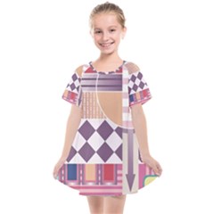 Abstract Shapes Colors Gradient Kids  Smock Dress by Simbadda