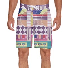 Abstract Shapes Colors Gradient Men s Beach Shorts by Simbadda