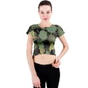 Autumn Fallen Leaves Dried Leaves Crew Neck Crop Top View1