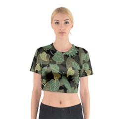 Autumn Fallen Leaves Dried Leaves Cotton Crop Top by Simbadda