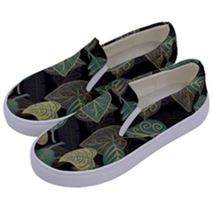 Autumn Fallen Leaves Dried Leaves Kids  Canvas Slip Ons