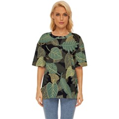 Autumn Fallen Leaves Dried Leaves Oversized Basic Tee by Simbadda