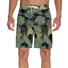 Autumn Fallen Leaves Dried Leaves Men s Beach Shorts by Simbadda