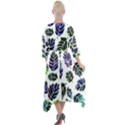 Leaves Watercolor Ornamental Decorative Design Quarter Sleeve Wrap Front Maxi Dress View2