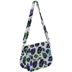 Leaves Watercolor Ornamental Decorative Design Saddle Handbag by Simbadda